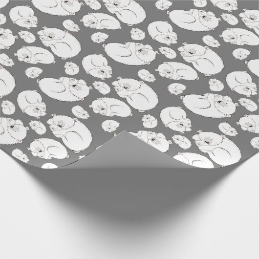 Polar Bear Baby Shower Winter Gray Gender Neutral Geschenkpapier (Ecke)