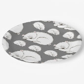 Polar Bear Baby Shower Winter Gray Gender Neutral Pappteller (Schrägansicht)