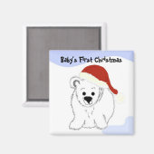 Polar Bear Baby's First Christmas Magnet (Vorderseite/Rückseite)