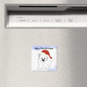Polar Bear Baby's First Christmas Magnet (In Situ (Geschirrspüler))