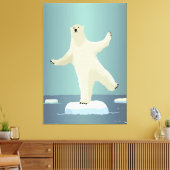 Polar Bear Balancing on Iceberg Artwork Leinwanddruck (Insitu (Wohnzimmer))