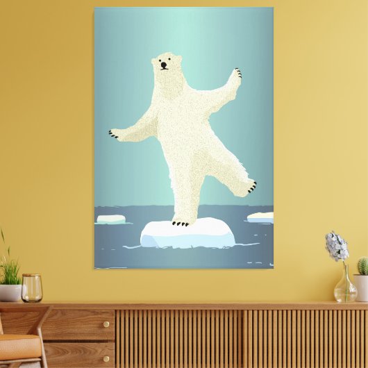 Polar Bear Balancing on Iceberg Artwork Leinwanddruck (Insitu (Wohnzimmer))