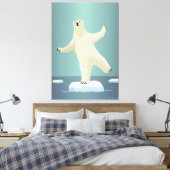 Polar Bear Balancing on Iceberg Artwork Leinwanddruck (Insitu (Schlafzimmer))
