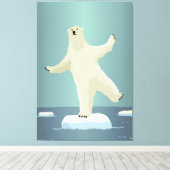 Polar Bear Balancing on Iceberg Artwork Leinwanddruck (Insitu (Holzboden))