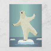 Polar Bear Balancing on Iceberg Artwork Postkarte (Vorderseite)