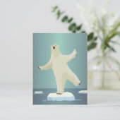 Polar Bear Balancing on Iceberg Artwork Postkarte (Stehend Vorderseite)