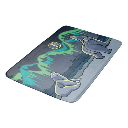 Polar Bear Bathmat Native Art Bath Dekoration indi Badematte (Schrägansicht)