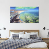 Polar Bear & Beluga Whales Malerei Canvas Print Leinwanddruck (Insitu (Schlafzimmer))