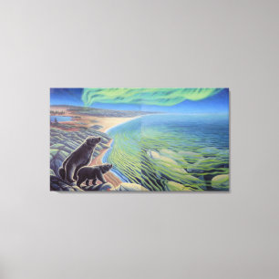 Polar Bear & Beluga Whales Malerei Canvas Print Leinwanddruck