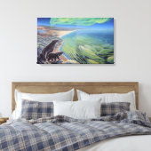 Polar Bear & Beluga Whales Malerei Canvas Print Leinwanddruck (Insitu (Schlafzimmer))