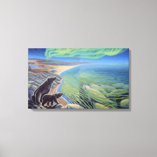 Polar Bear & Beluga Whales Malerei Canvas Print Leinwanddruck (Vorderseite)