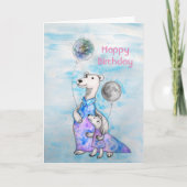 Polar Bear Birthday Balloons Karte (Vorderseite)