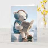 Polar Bear Birthday Humor Karte (Gelbe Blume)