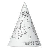 Polar Bear Birthday Party - Farbe für Ihren eigene Partyhütchen (Links)