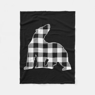 Polar Bear Black & amp; White Buffalo Kariert Merr Fleecedecke