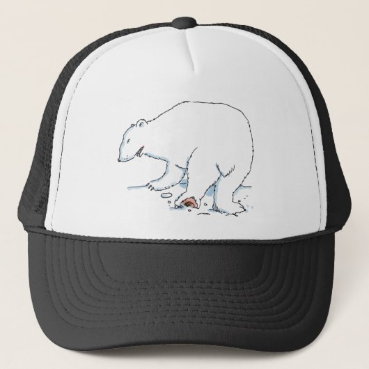 Polar Bear black and white foam trucker hat Truckerkappe (Vorderseite)