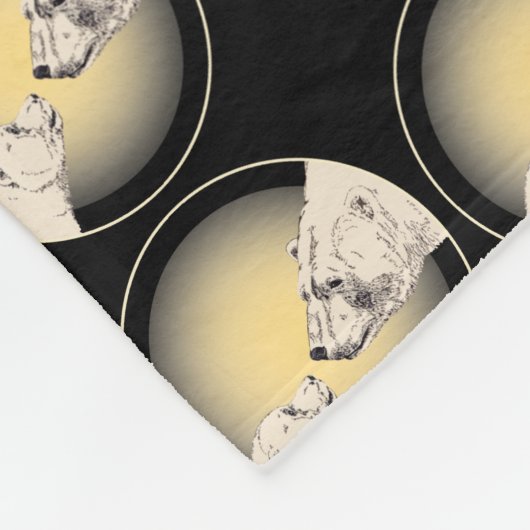 Polar Bear Blanket Mother & Bear Cube Blankets Fleecedecke (Ecke)