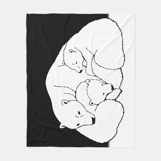 Polar Bear Blanket Mother & Twin Bären Cube Blanke Fleecedecke (Vorderseite)