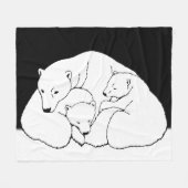 Polar Bear Blanket Mother & Twin Bären Cube Blanke Fleecedecke (Vorderseite (Horizontal))