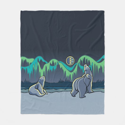 Polar Bear Blanket Northern Lights Bear Blanket Fleecedecke (Vorderseite)