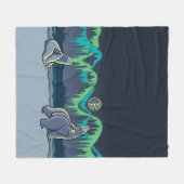 Polar Bear Blanket Northern Lights Bear Blanket Fleecedecke (Vorderseite (Horizontal))