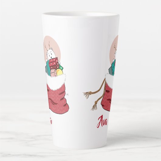 Polar Bear Blick in die Red Bag Latte Tasse des We (Vorderseite)