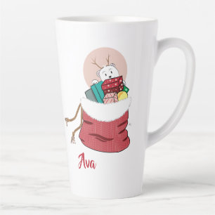 Polar Bear Blick in die Red Bag Latte Tasse des We
