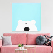 Polar Bear Blue Art Cartoon Leinwanddruck (Insitu (Wohnzimmer))