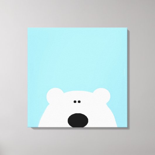 Polar Bear Blue Art Cartoon Leinwanddruck (Vorderseite)