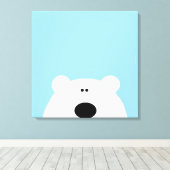 Polar Bear Blue Art Cartoon Leinwanddruck (Insitu (Holzboden))