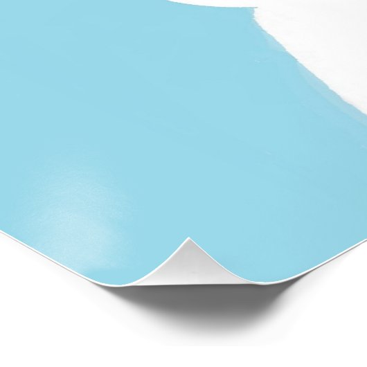 Polar Bear Blue Art Cartoon Poster (Ecke)