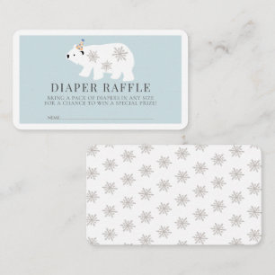 Polar Bear Blue Boy Diaper Raffel Ticket Begleitkarte