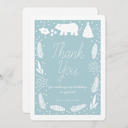 Polar Bear Blue Geburtstag Danke Karte (Vorne/Hinten)