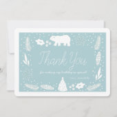 Polar Bear Blue Geburtstag Danke Karte (Vorderseite)