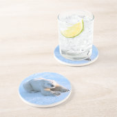 Polar Bear Blue Getränkeuntersetzer (Seite)