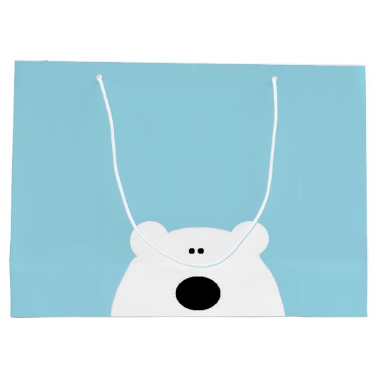 Polar Bear Blue Große Geschenktüte (Rückseite)