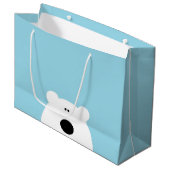 Polar Bear Blue Große Geschenktüte (Vorderseite Schrägansicht)