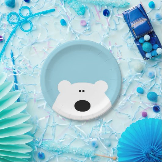Polar Bear Blue Pappteller (Party)