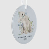Polar Bear Blue Personalisiert Ornament (Vorderseite)