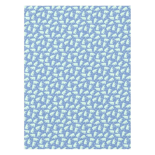 Polar Bear Blue Winter Tischdecke (Vorderseite)