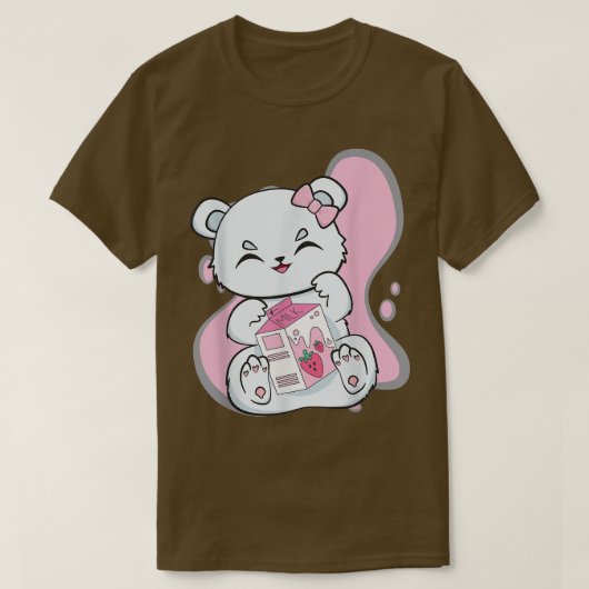 Polar Bear Boba Strawberry Milk Tee Niedlich Anime (Design vorne)