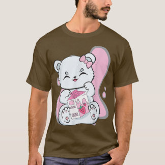 Polar Bear Boba Strawberry Milk Tee Niedlich Anime