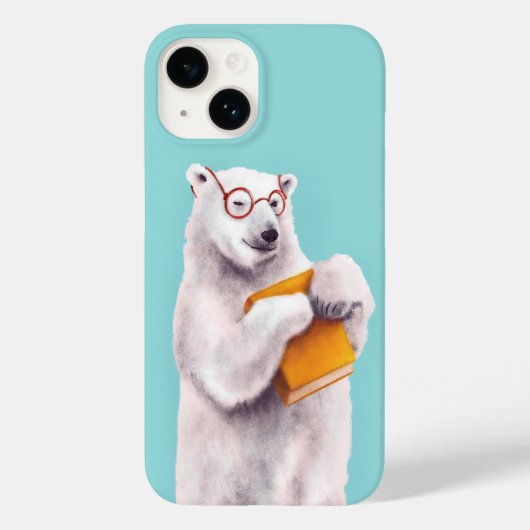 Polar Bear Book Lover Nerdy Case-Mate iPhone Hülle (Rückseite)