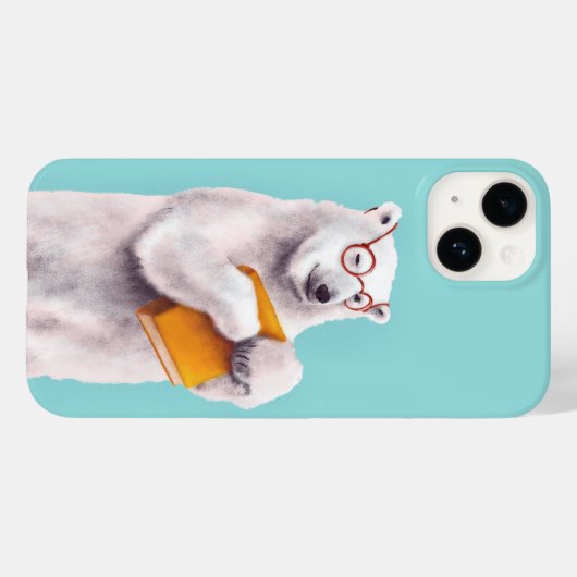 Polar Bear Book Lover Nerdy Case-Mate iPhone Hülle (Rückseite (Horizontal))
