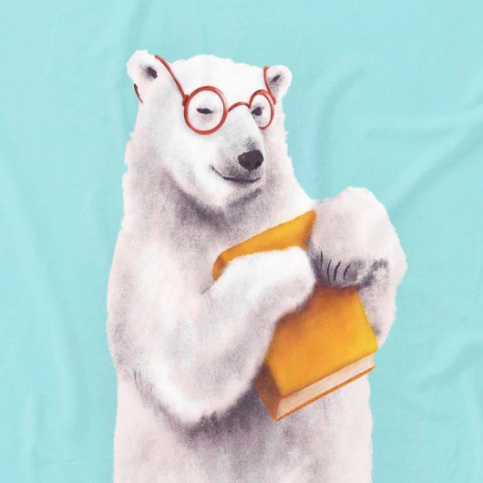 Polar Bear Book Lover Nerdy Fleecedecke