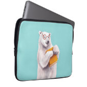 Polar Bear Book Lover Nerdy Laptopschutzhülle (Vorne Rechts)