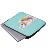 Polar Bear Book Lover Nerdy Laptopschutzhülle (Vorne Knopf)