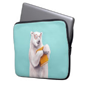Polar Bear Book Lover Nerdy Laptopschutzhülle (Vorderseite Links)