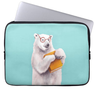 Polar Bear Book Lover Nerdy Laptopschutzhülle