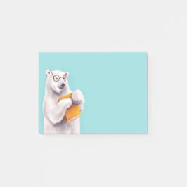 Polar Bear Book Lover Nerdy Post-it Klebezettel